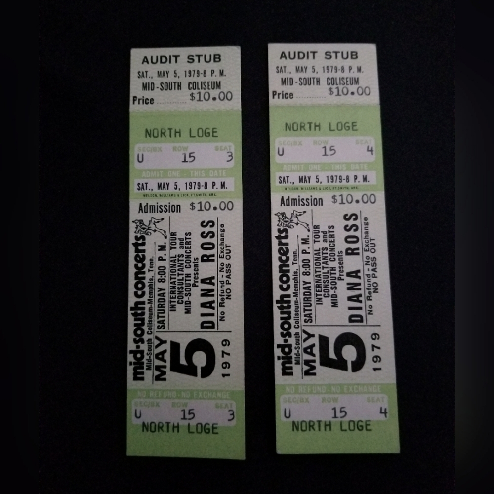 2 Rare Diana Ross Tickets
